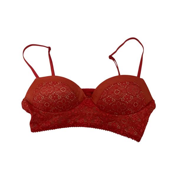 VICTORIA'S SECRET BODY BY VICTORIA PINK LACE LINED Padded BRA Small S - Picture 1 of 4